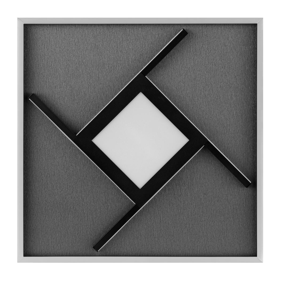 LED-Deckenleuchte Hardy Schwarz B: 46 cm - Schwarz, Design, Kunststoff/Textil (4,7/46/46cm) - Brilliant
