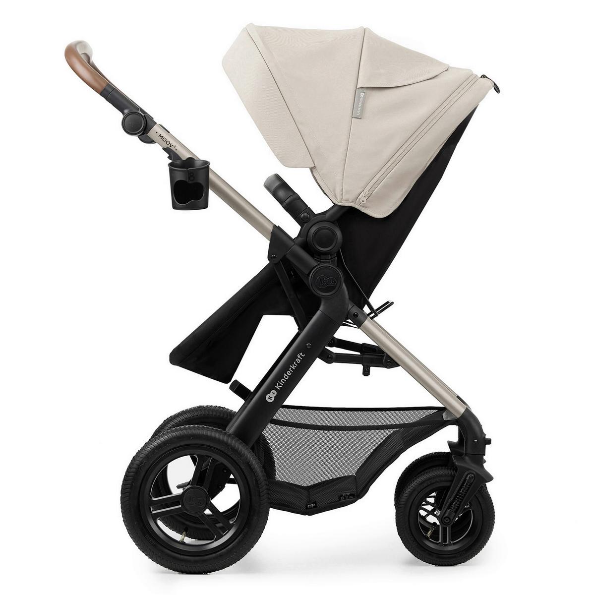 Kinderwagenset schwarz/grau 7 tlg. - Greige/Goldfarben, Basics, Textil/Metall (86,5/86,5/106cm) - Kinderkraft