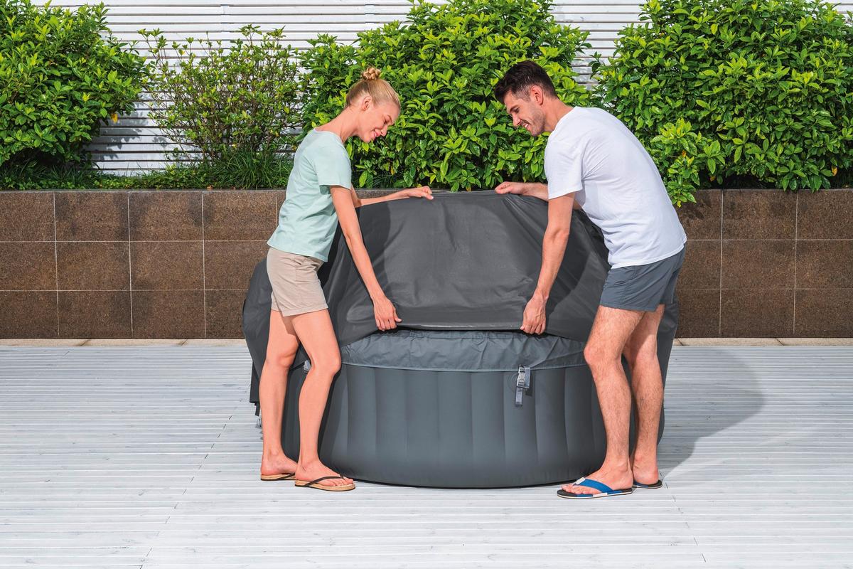 Whirlpoolabdeckung Nadine - Dunkelgrau, KONVENTIONELL, Kunststoff (180/66cm) - Bestway
