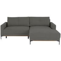 Ecksofa mit Schlaffunktion & Bettkasten Bergamo Dunkelgrau - Dunkelgrau/Schwarz, MODERN, Textil (238/162cm) - Ondega