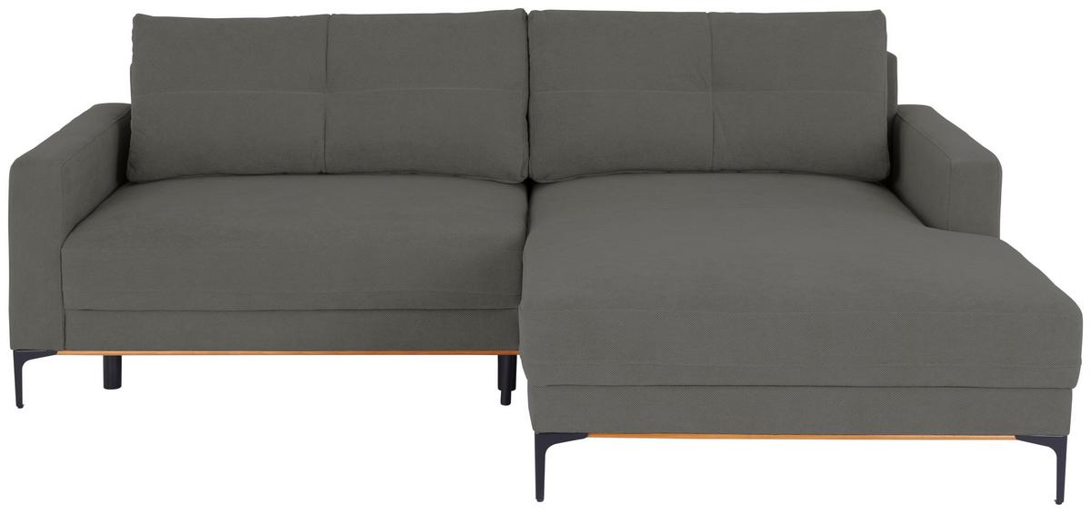Ecksofa mit Schlaffunktion & Bettkasten Bergamo Dunkelgrau - Dunkelgrau/Schwarz, MODERN, Textil (238/162cm) - Ondega