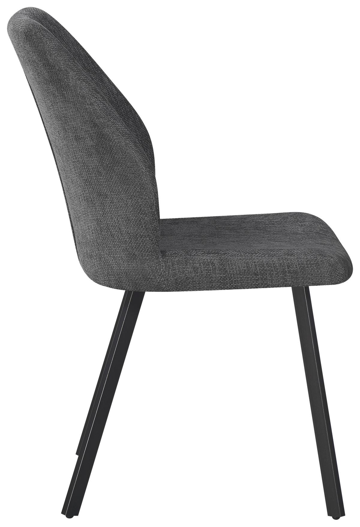 Tischgruppe Perth 5-Teilig Dunkelgrau, B: 140 cm - Dunkelgrau, KONVENTIONELL, Textil/Stein (140/48/76/89/90/62cm) - MID.YOU