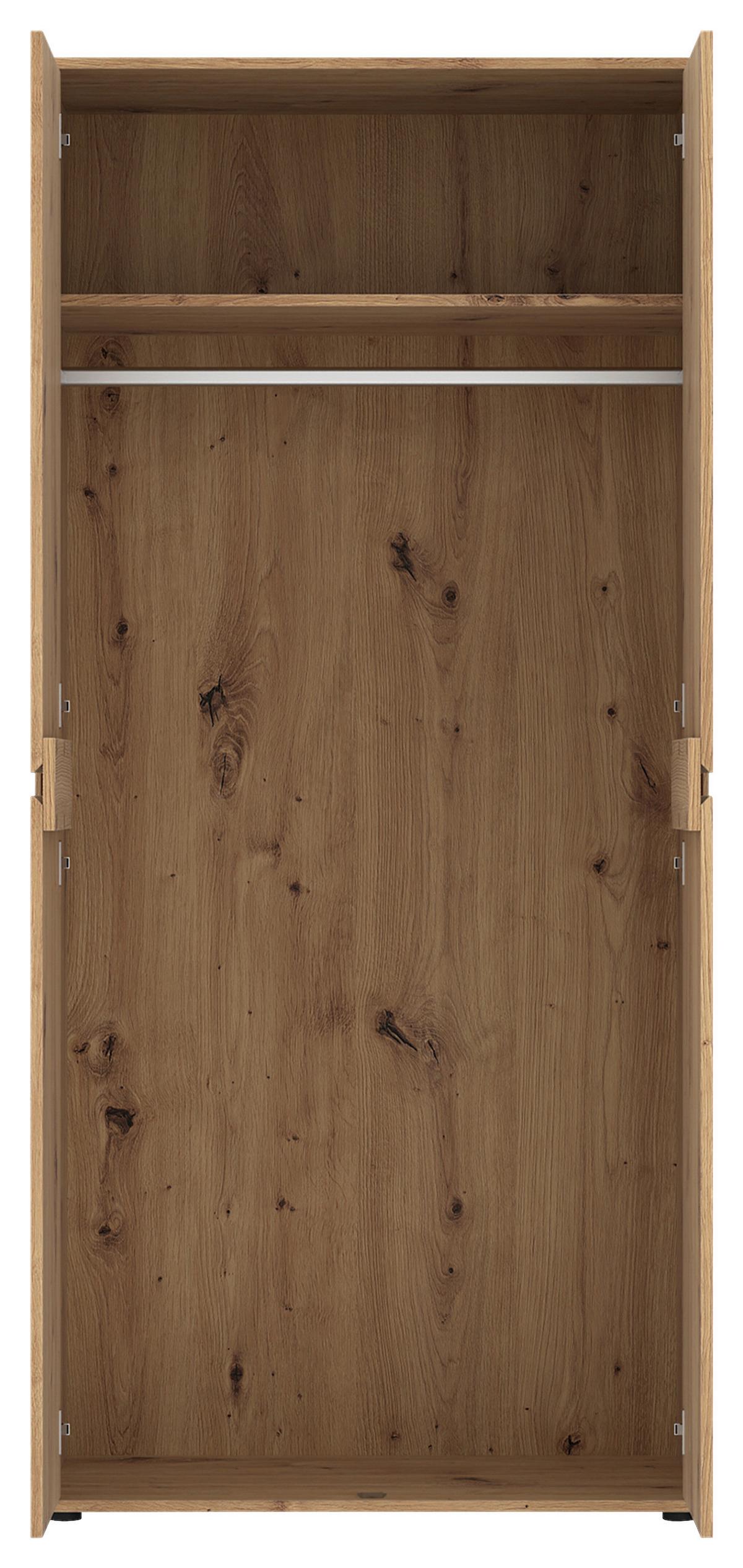 Kleiderschrank Zapato Eichefarben B: 92cm - Eiche Artisan, MODERN, Holzwerkstoff (92/199,9/55cm)