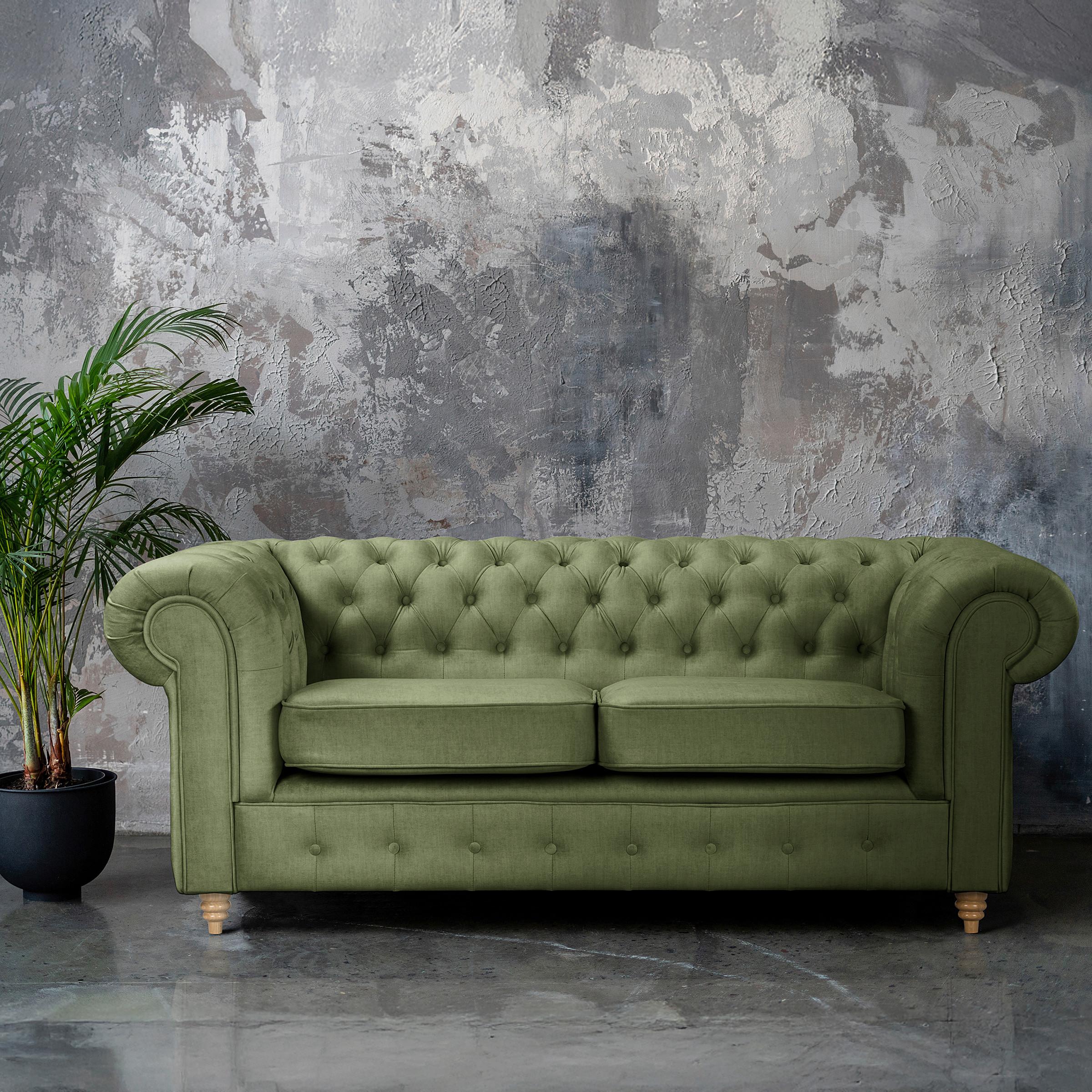 Schlafsofa Laura Dunkelgrün, B: 190cm - Dunkelgrün/Braun, Design, Textil (190cm) - P & B