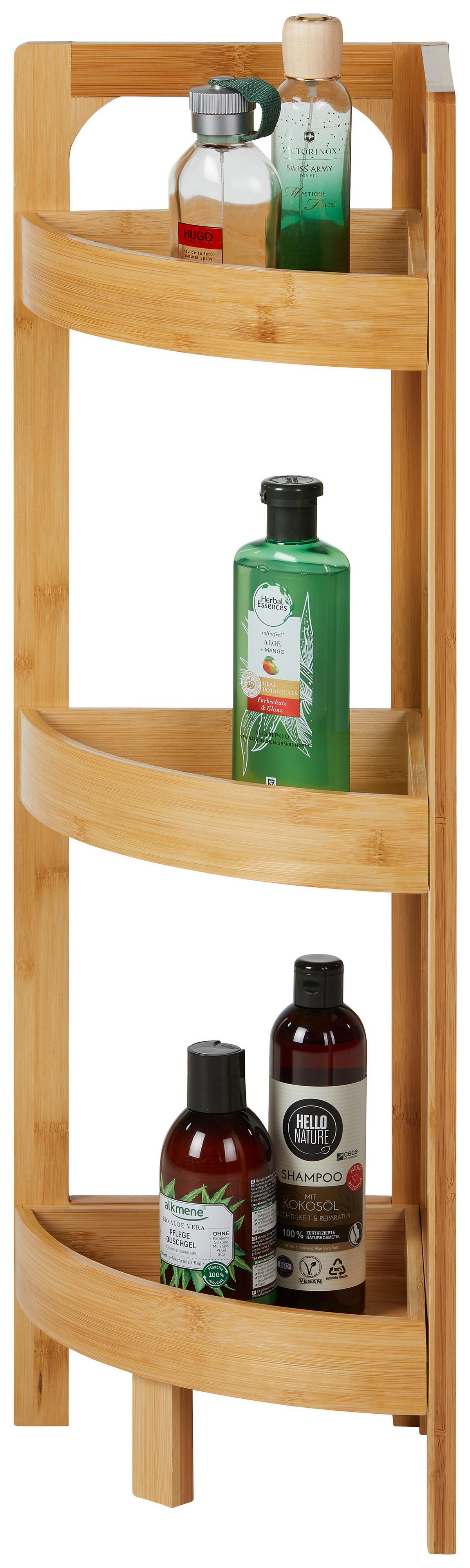 ROHOVÝ REGÁL CLIO -SB- - průhledné/hnědá, Moderní, dřevo (23/79/23cm) - ecoTree