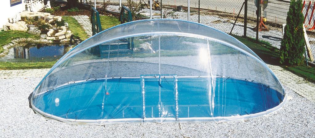 Pooldach Oval BxL: 370x610 cm Kunststoff Transparent - Transparent, Basics, Kunststoff (370/610cm)