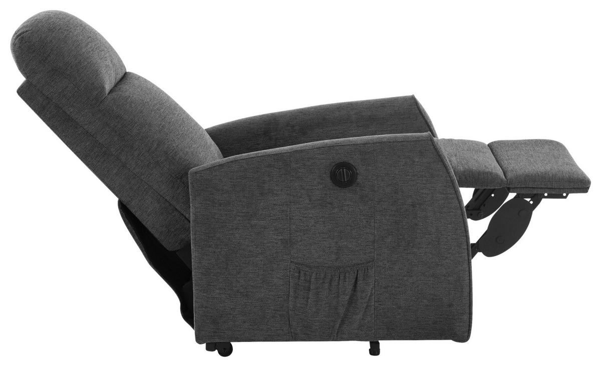 Fernsehsessel Athen Dunkelgrau, B: 67,5 cm - Dunkelgrau, MODERN, Holz/Textil (67.5/107/88.5cm)