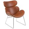 Esszimmerstuhl Cazar Cognac Gepolstert - Chromfarben/Cognac, Trend, Textil (69/90,5/78,5cm) - MID.YOU