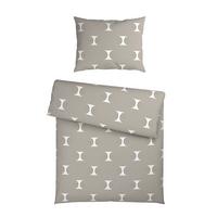 POVLEČENÍ RETRO - bílá/šedavě hnědá, Moderní, textil (140/200cm) - Mömax