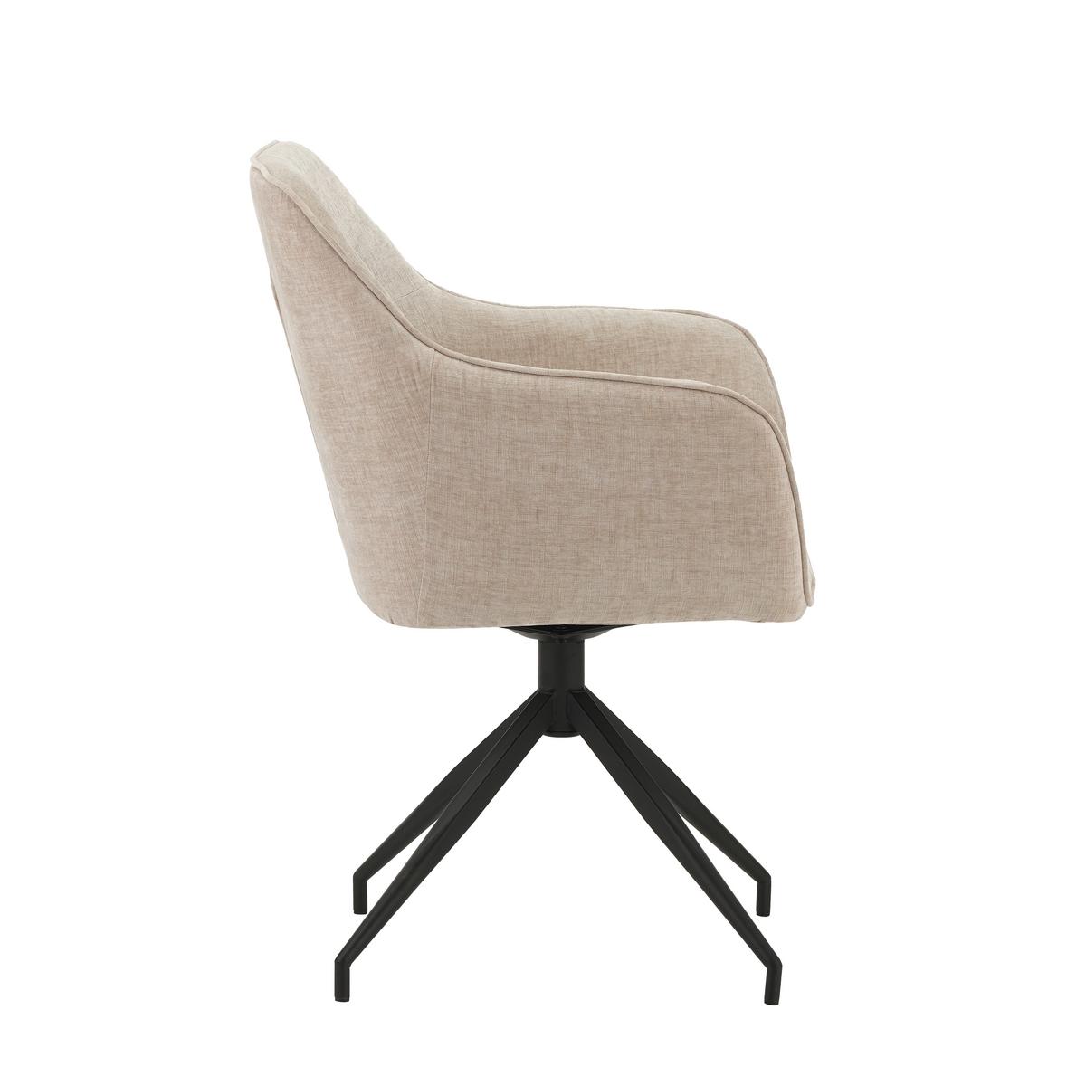 Armlehnstuhl Nancy Hellgrau B: 59 Cm - Hellgrau/Schwarz, MODERN, Textil/Metall (59/88/60cm) - MID.YOU