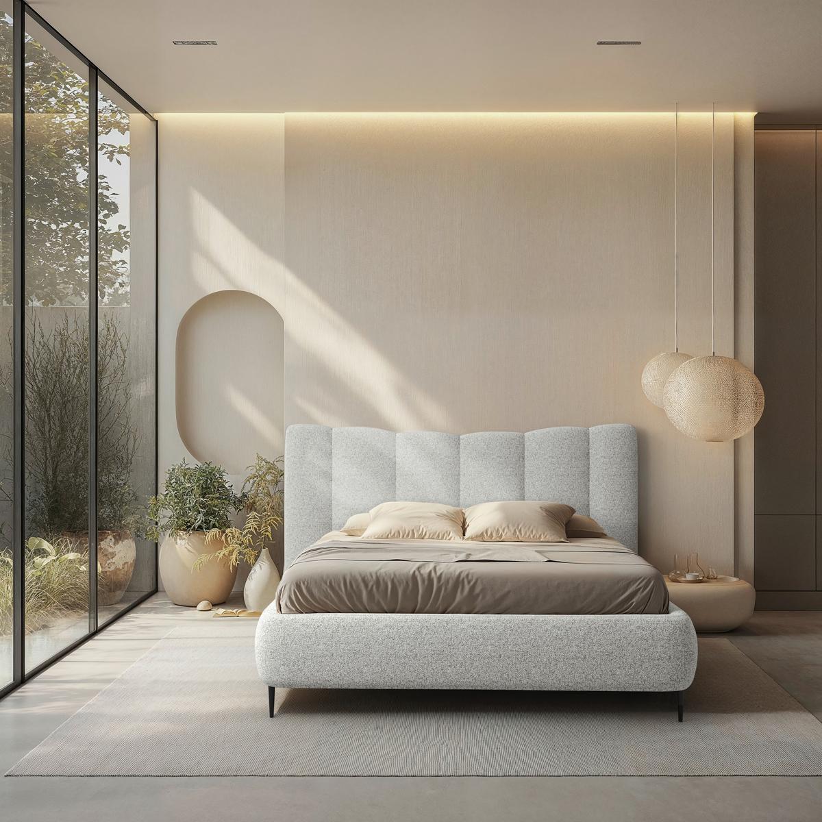 Polsterbett Nook 180x200 Cm Hellgrau - Hellgrau, MODERN, Holz/Holzwerkstoff (180/200cm) - MID.YOU