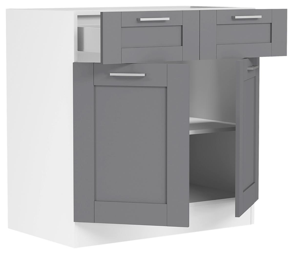 Küchenunterschrank Colura - Anthrazit/Weiß, Trend, Holzwerkstoff/Kunststoff (80/82/46cm) - MID.YOU