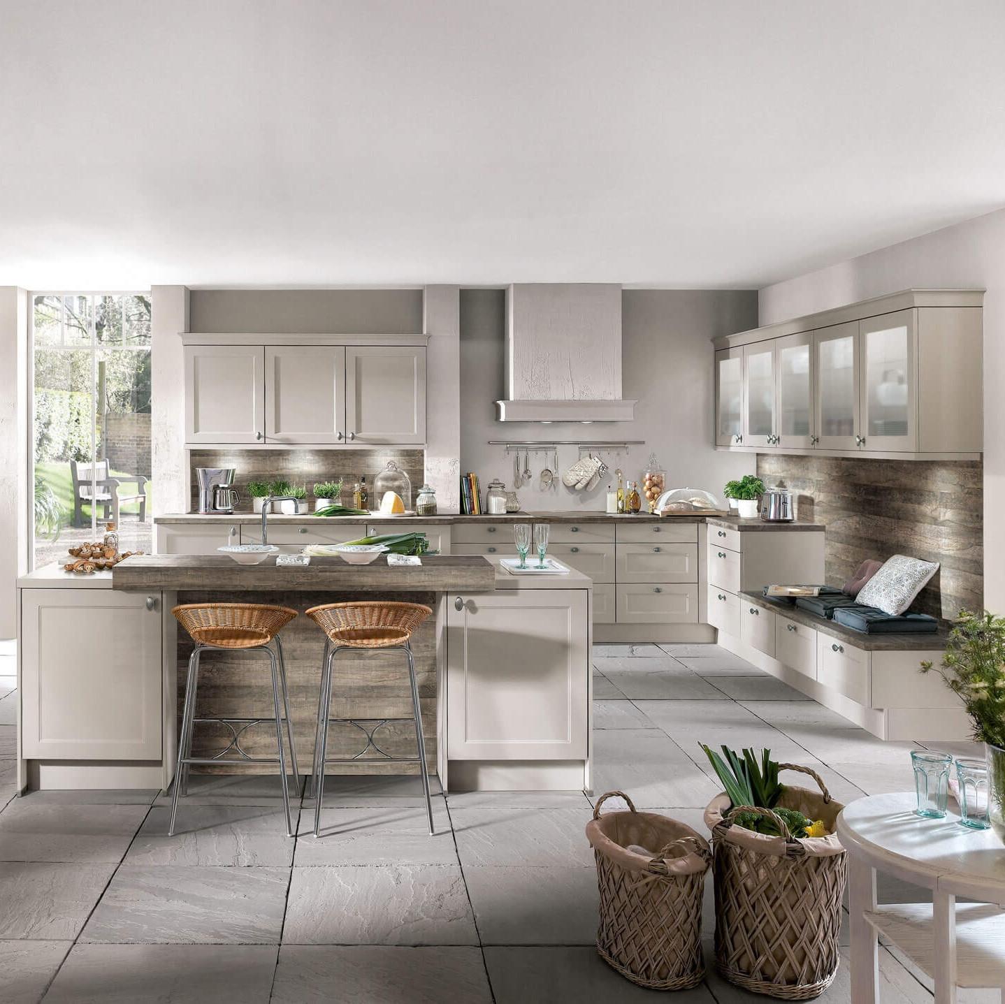 Einbauküche Caracas Frei Planbar Landhausstil - Eichefarben/Grau, MODERN, Holzwerkstoff - Vertico