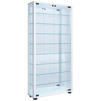 Vitrine Lumo B: 59 cm Weiß - Weiß, MODERN, Glas/Holzwerkstoff (59/114,8/18cm) - MID.YOU