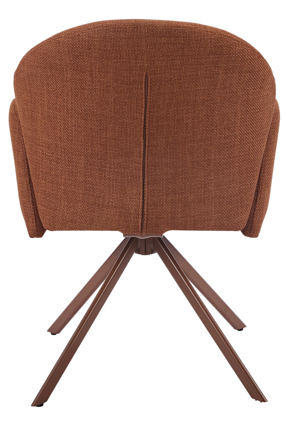 Armlehnstuhl-set Holly S 2er-Set - Rotbraun, MODERN, Textil/Metall (56,5/84/61cm) - MID.YOU