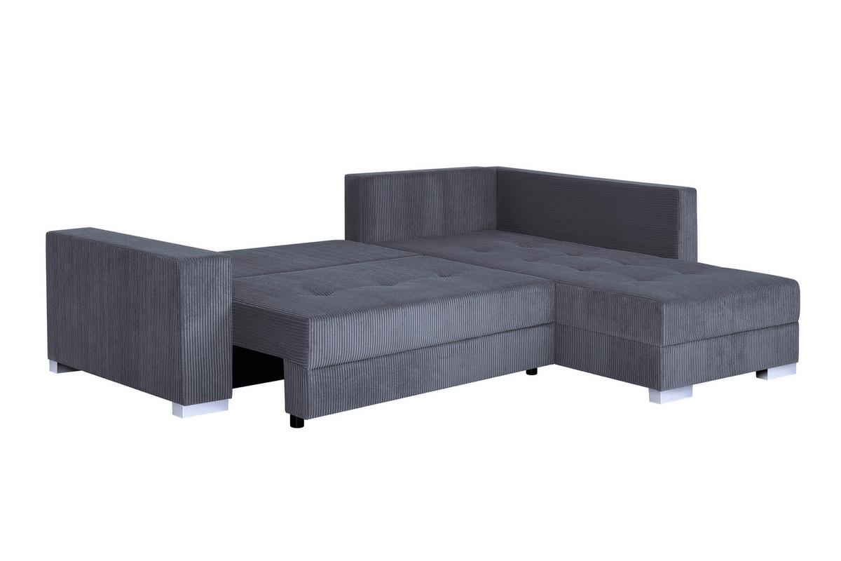 Univerzální sedačka LARS, tmavé šedý / tmavé šedý manš. - černá/tmavě šedá, Design, kompozitní dřevo/textil (260/218cm) - P & B