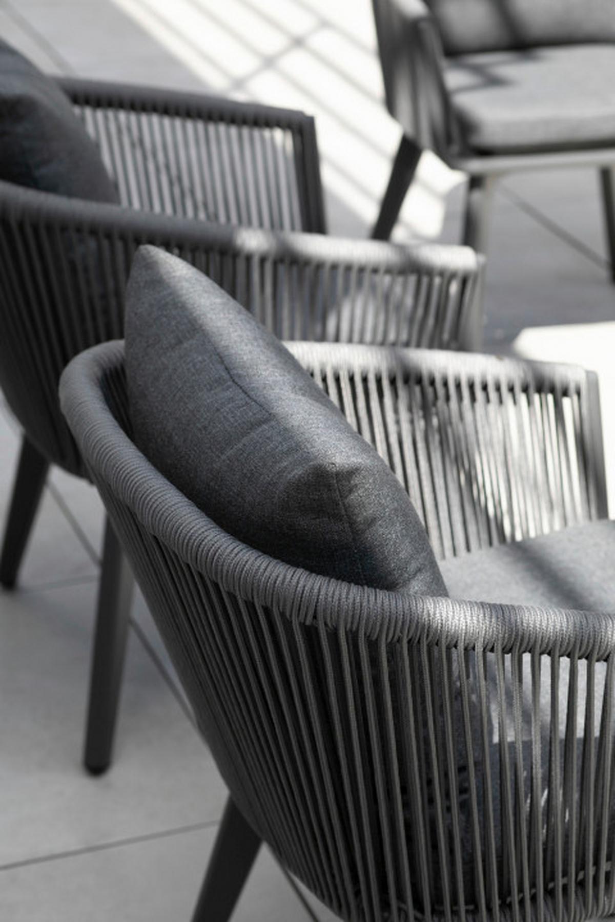 Gartensessel Brescia Diningsessel Rope 7 Mm - Grau, Basics, Kunststoff/Textil (58/78/63cm)