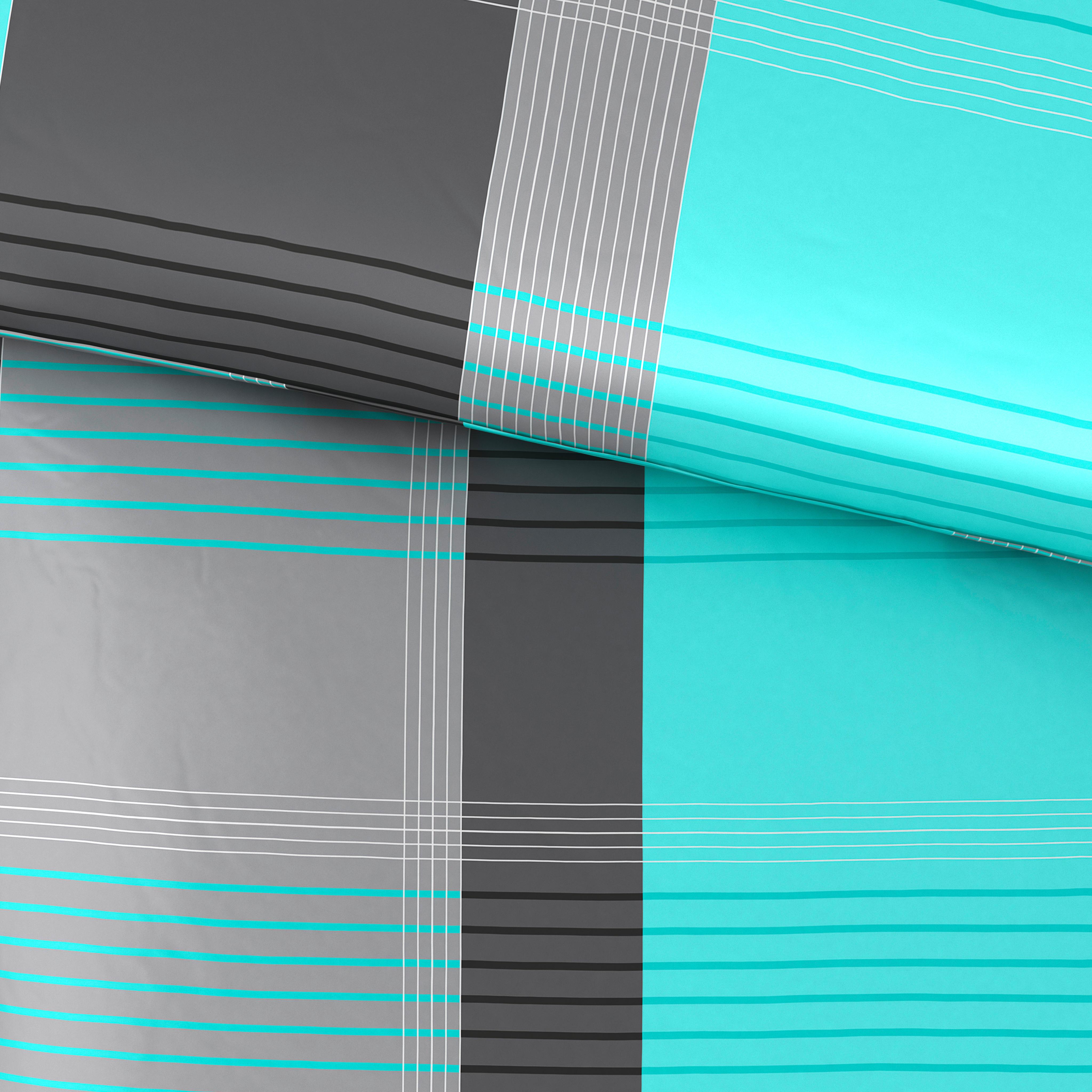 Satin Bettwäsche 140x200 cm Beatrix Baumwolle Türkis - Blau, MODERN, Textil (140/200cm) - Luca Bessoni