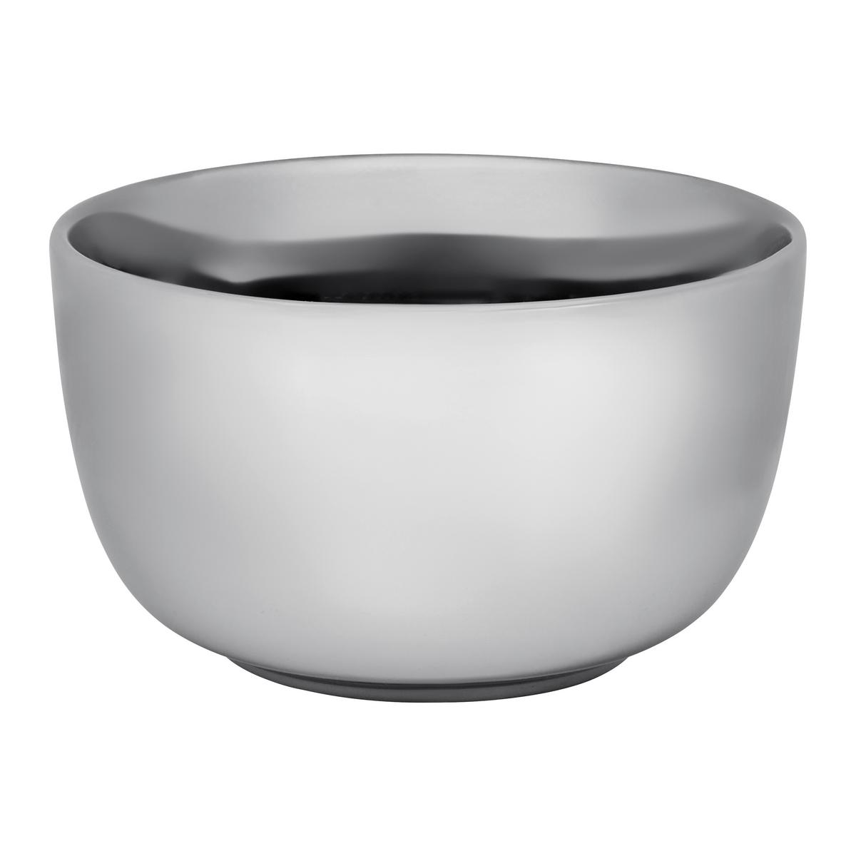 Miska na cereálie SHINY SILVER - strieborná, Modern, keramika (13,8/8,2cm) - Mömax