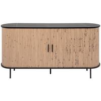 Sideboard Kajsa Schwarz/Artisan Dekor B: 160cm - Schwarz/Eiche Artisan, Trend, Holzwerkstoff (160/80/40cm)