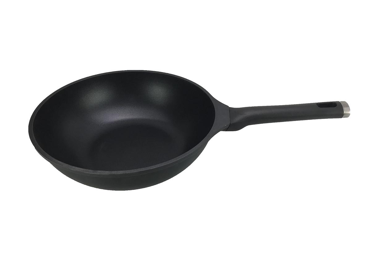Panvica Wok Black Line, Ø: 30cm - čierna, Konventionell, kov/plast (30/9,5cm) - Gourmesto