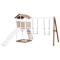 Spielturm A025.122.91 - Braun/Weiß, KONVENTIONELL, Holz/Kunststoff (356,6/241,9/349cm) - Ambia Garden