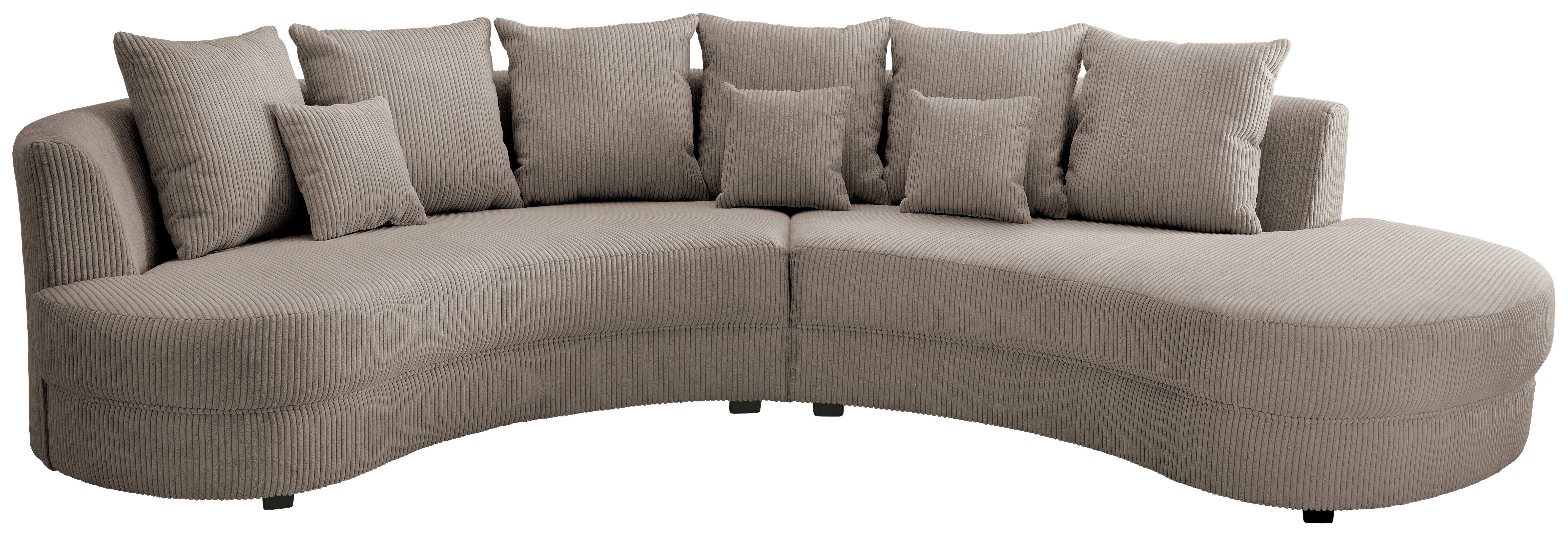 Wohnlandschaft Limoncello Graubraun S: 300/160 Cm - Graubraun/Schwarz, Design, Textil (300/160cm) - Livetastic