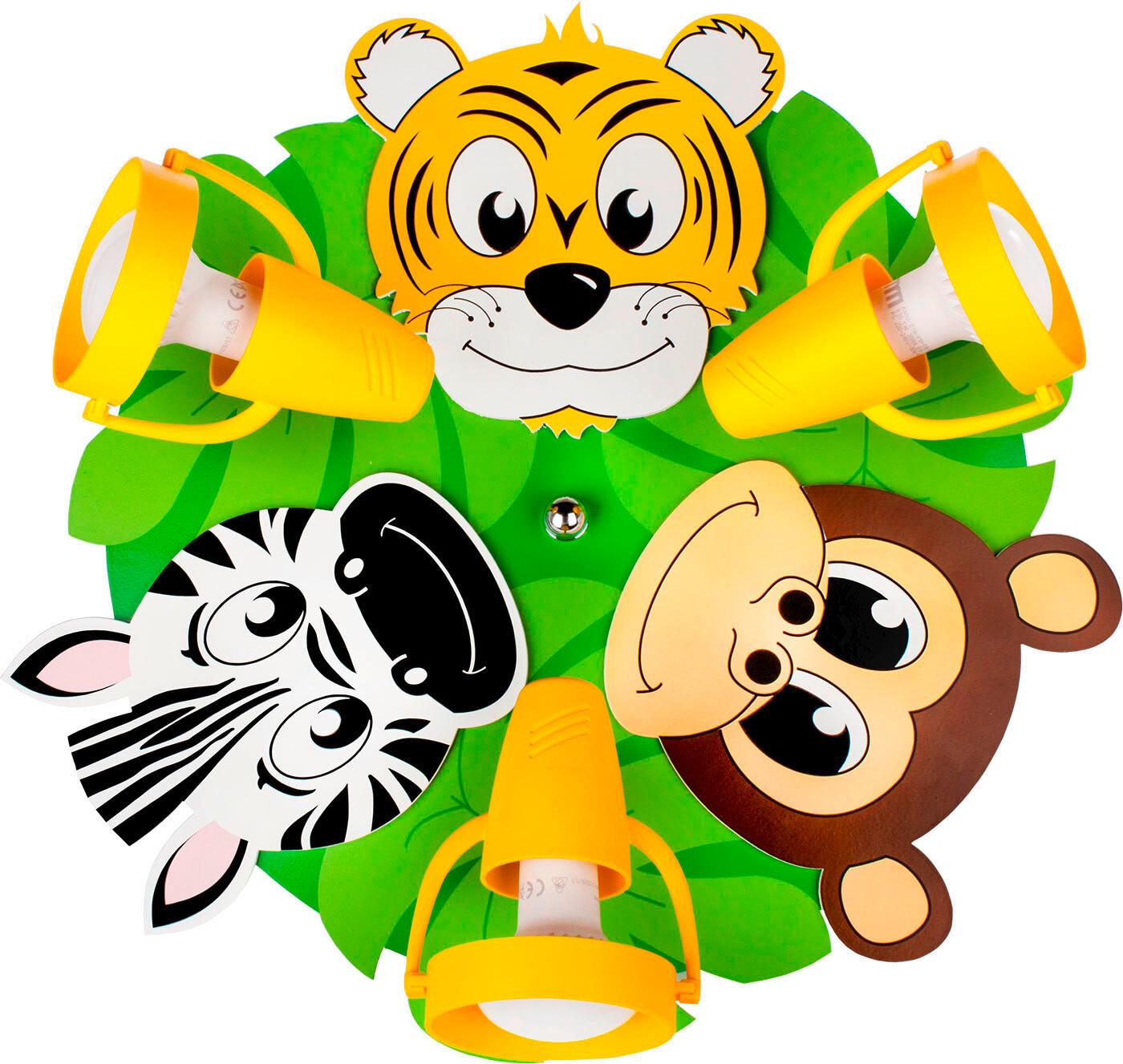 Kinderdeckenleuchte 5248420 Safari - Affe - Gelb/Braun, Basics, Holzwerkstoff/Kunststoff (36/14cm)