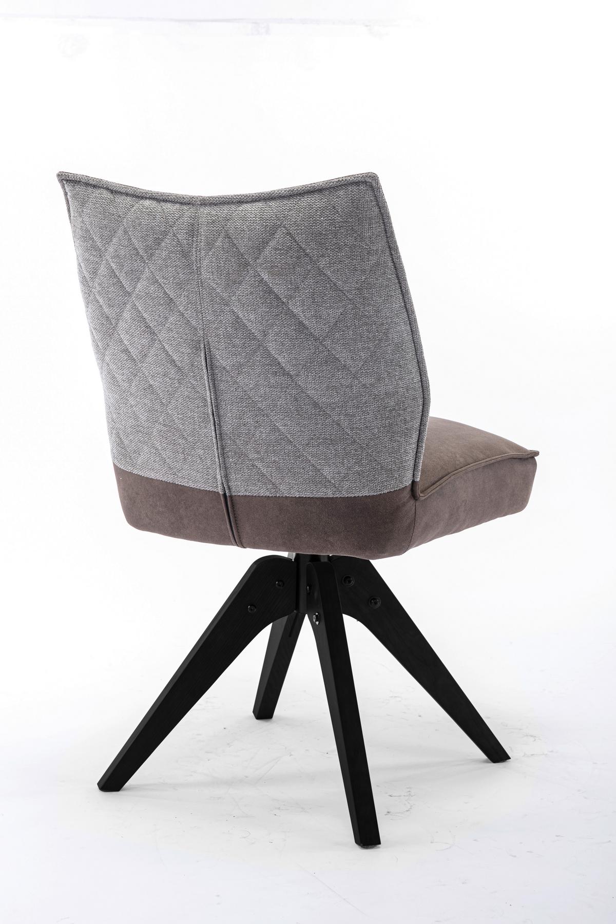 Stuhl Fulton Braun, Grau Beine Schwarz, B: 52 cm - Schwarz/Braun, Design, Holz/Textil (52/85/62cm) - Livetastic