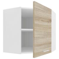 Eckoberschrank Esilo B: 57 Cm Weiß/eiche Dekor - Weiß/Sonoma Eiche, KONVENTIONELL, Holzwerkstoff (57/60/57cm) - MID.YOU