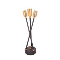 Tischleuchte Cantus 610 Schwarz - Goldfarben/Schwarz, Trend, Metall (20/20/45cm) - Kayoom