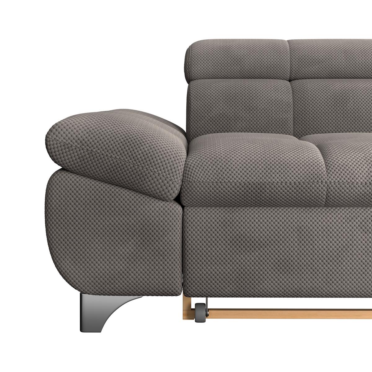Ecksofa Gemini Braun, B: 312cm - Chromfarben/Braun, KONVENTIONELL, Textil (312/234cm)