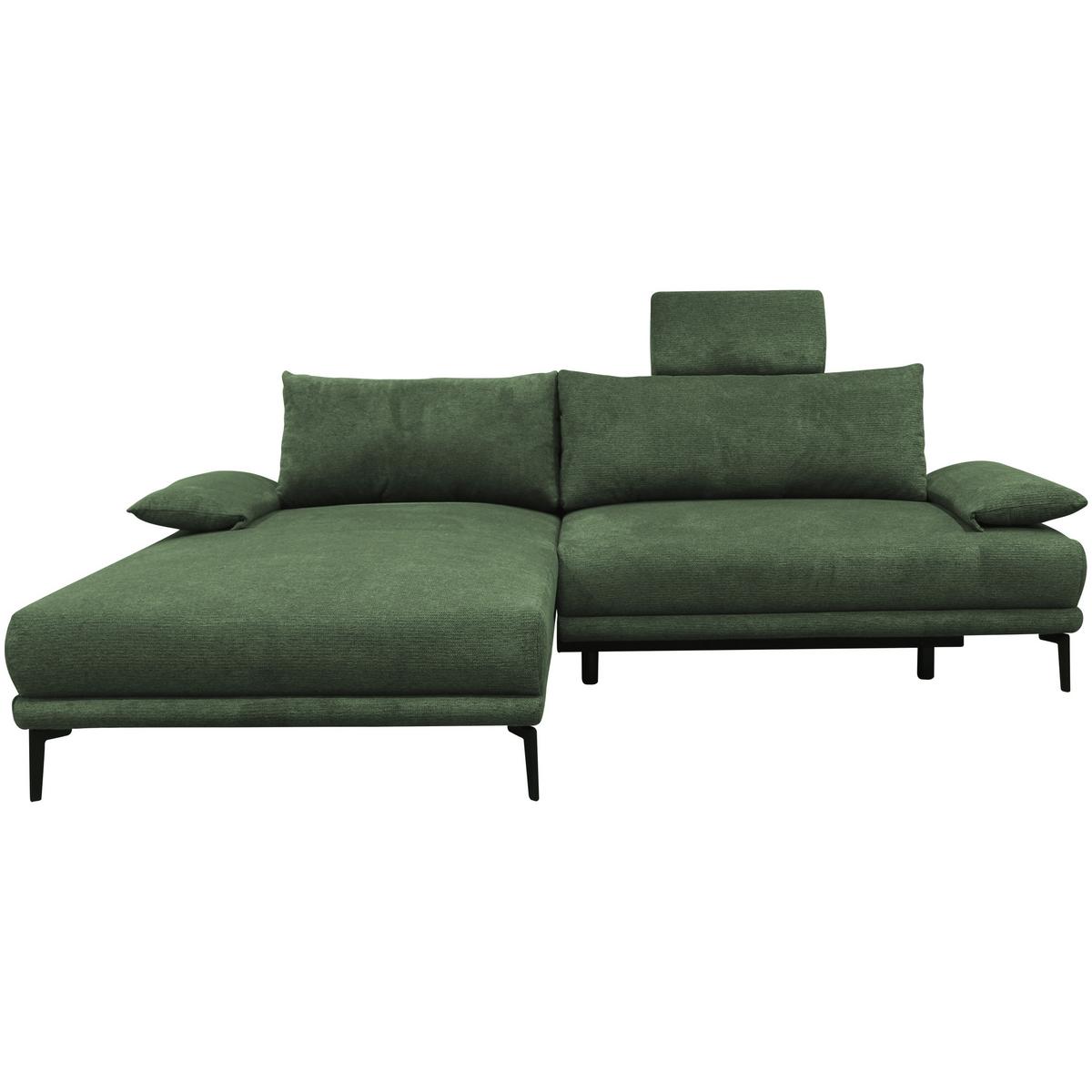 Ecksofa mit Bettkasten Lagacy 192x260 cm Webstoff Grün - Schwarz/Grün, Design, Textil (192/260cm) - MID.YOU