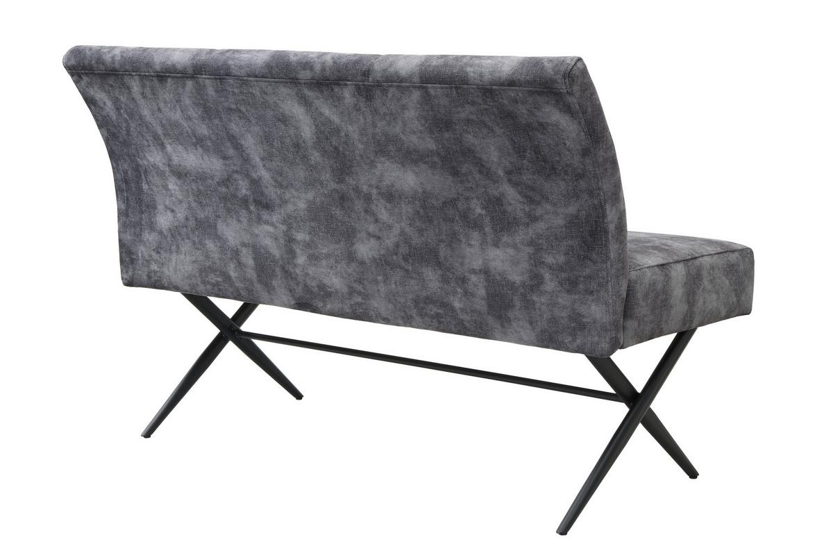 Sitzbank Porto I B - Anthrazit/Schwarz, MODERN, Textil/Metall (140/88/67cm) - MID.YOU