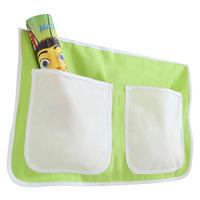 Betttasche aus Baumwolle mit 2 Fächern, Grün/Beige - Beige/Grün, KONVENTIONELL, Textil (56/32/2cm) - MID.YOU