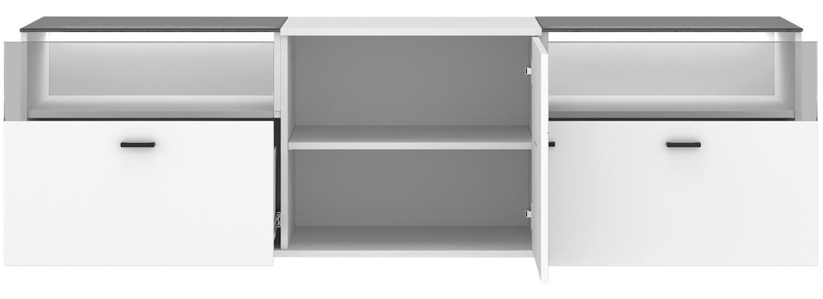 TV-Element Rion Weiß B: 180 cm - Weiß, MODERN, Glas/Holzwerkstoff (180/53/50cm)