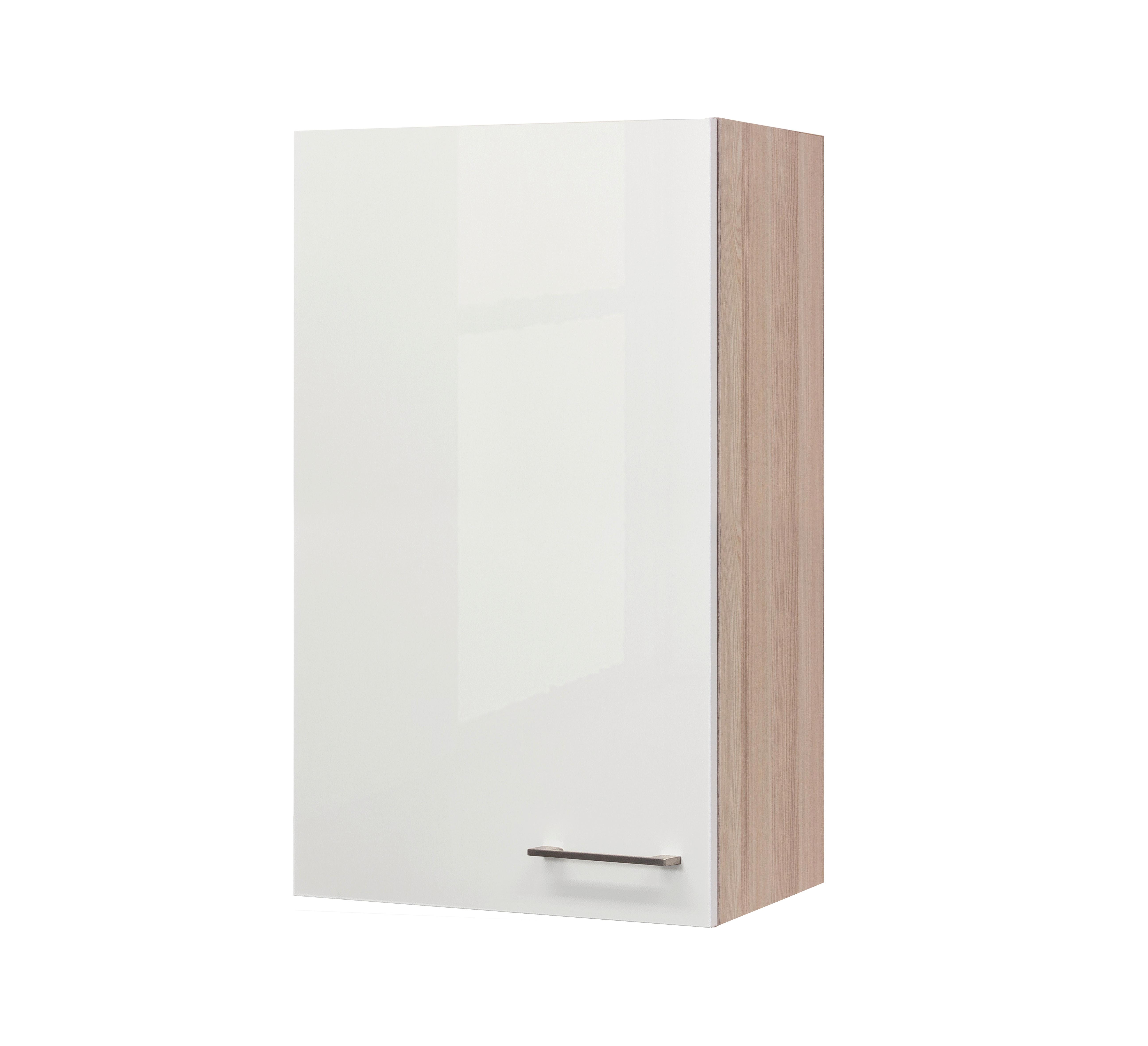 Horná Kuchynská Skrinka Abaco Perleťová - farby akácie/farby ušľachtilej ocele, Moderný, kov/kompozitné drevo (50/89/32cm) - MID.YOU