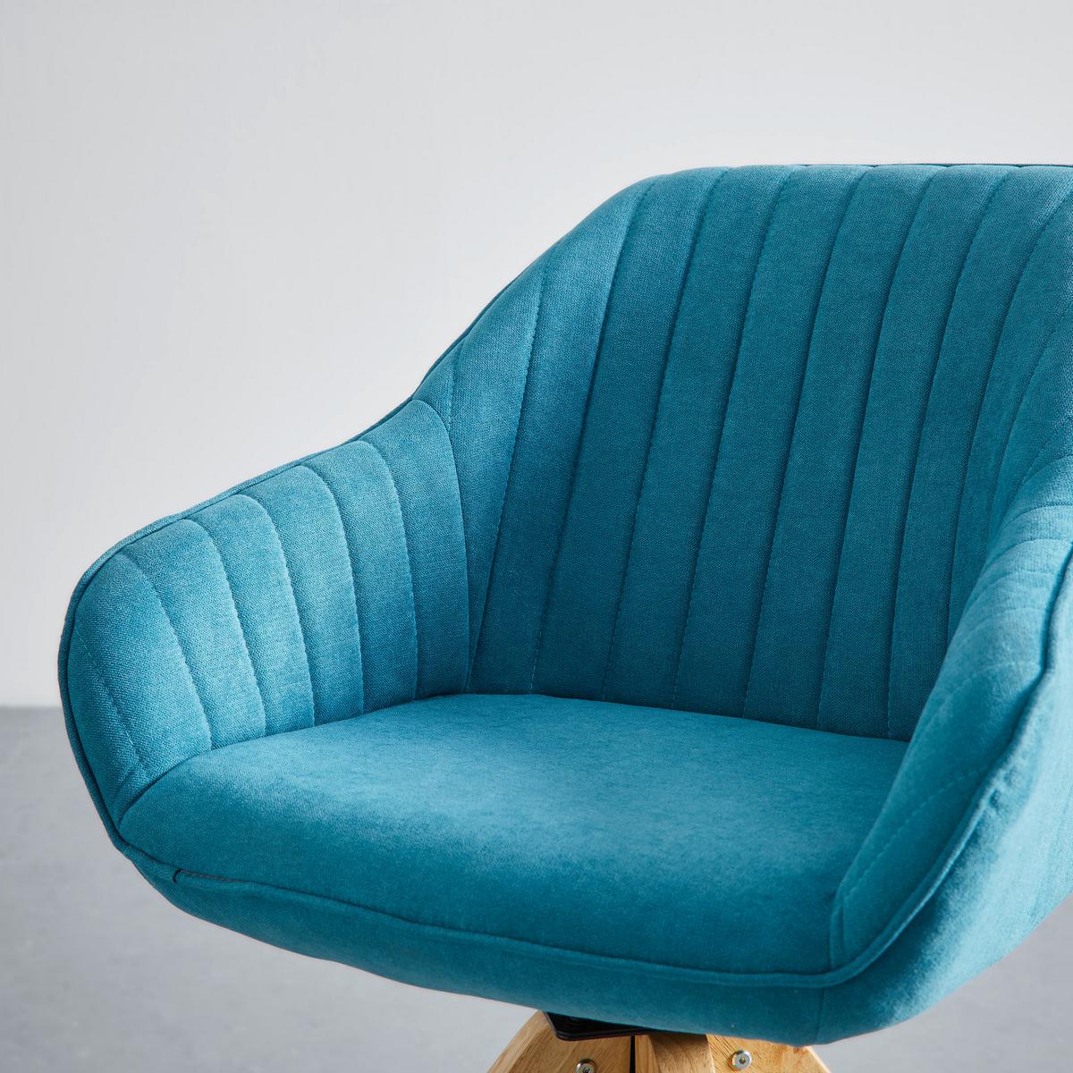 Jídelní židle LEONIE petrolejová - petrolej/barvy dubu, Moderní, dřevo/textil (60/82/61cm) - Modern Living