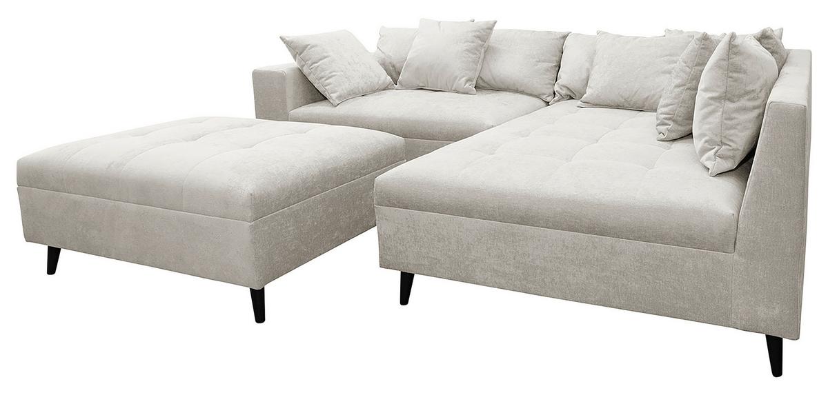 Ecksofa Pruno, Hellgrau S: 247x174 Cm - Hellgrau/Schwarz, Design, Textil (247/174cm) - MID.YOU