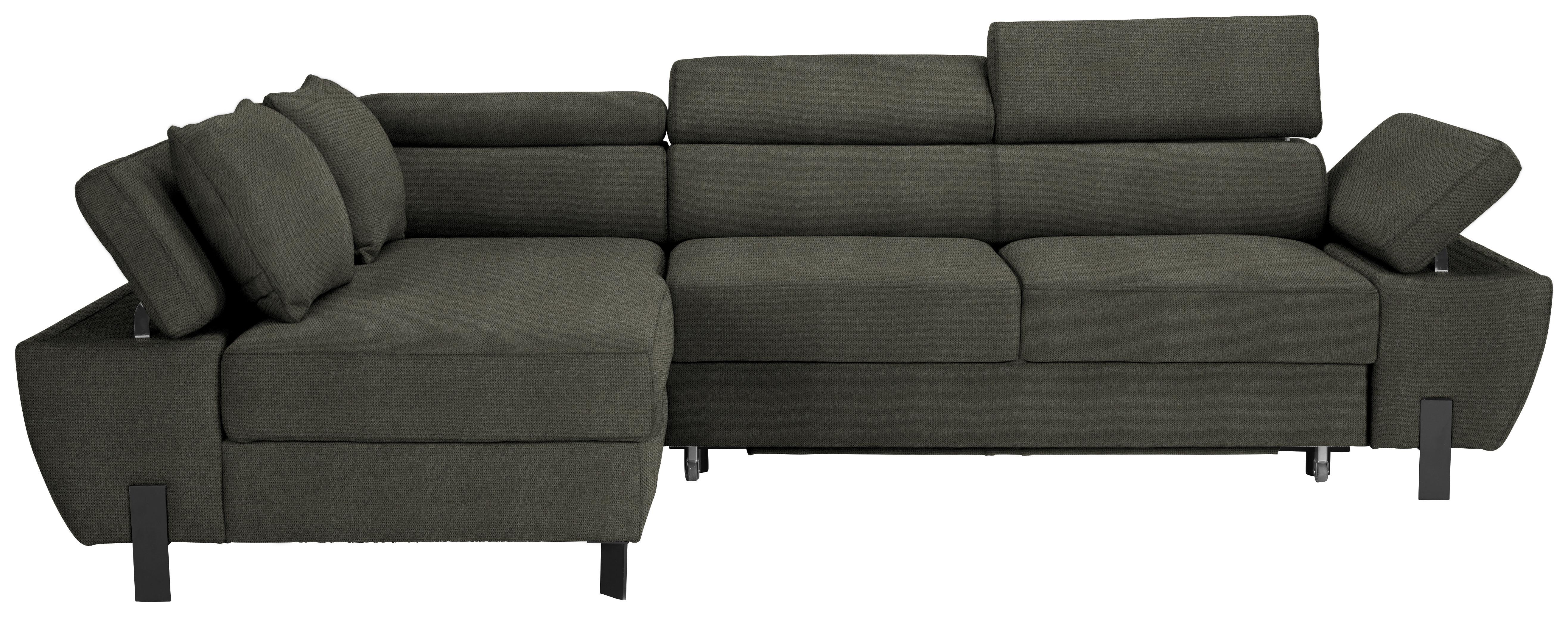 Sedacia súprava MILNA, ľavá, zelená - čierna/zelená, Modern, kov/textil (189/277cm) - Mömax