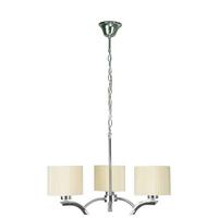 PENDELLEUCHTE 33-04208 DRAGA - Chromfarben/Creme, KONVENTIONELL, Textil/Metall (58/58/95cm)