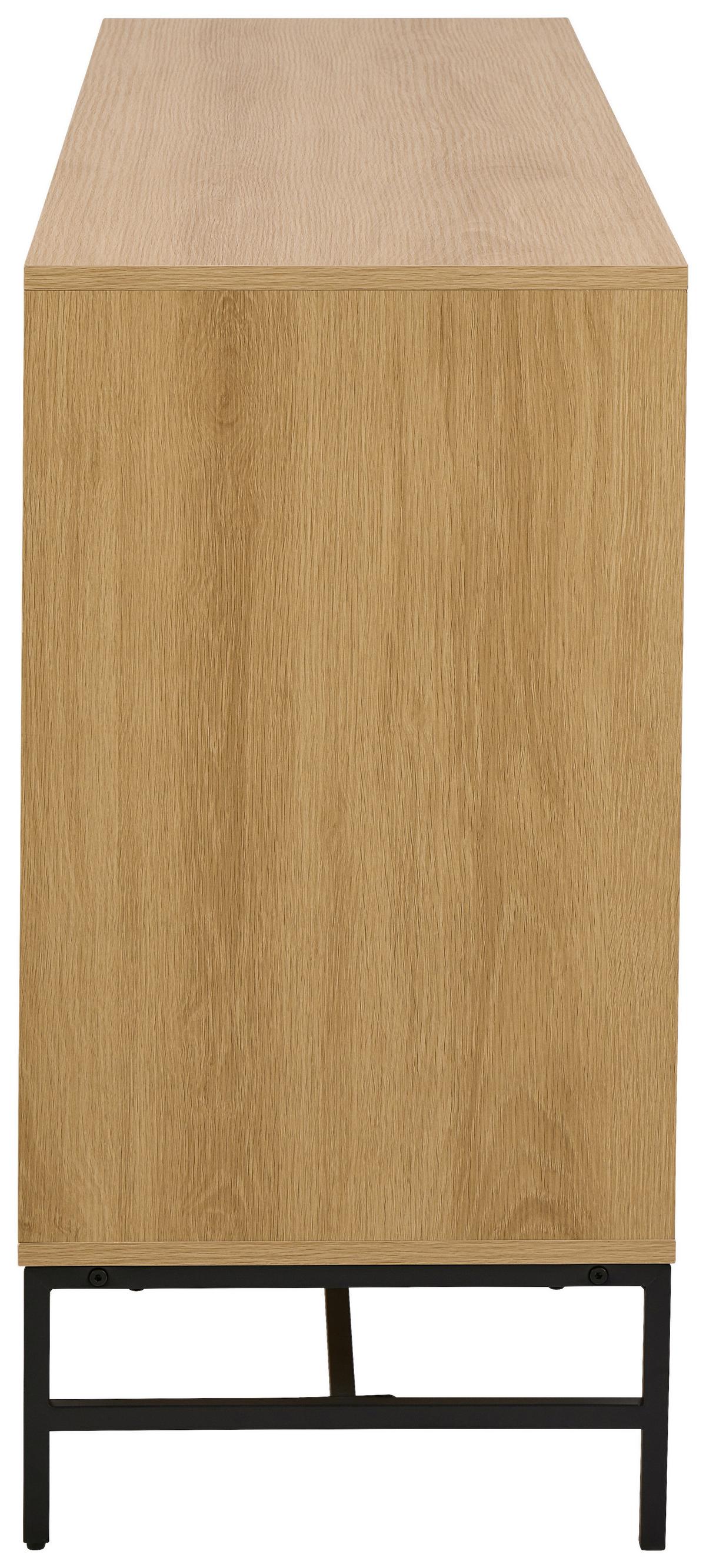 ŠIROKÁ KOMODA ALBANY - čierna/farba duba, Design, kov/drevo (157/80,4/40cm)
