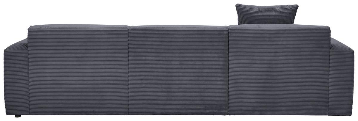 Ecksofa mit Zierkissen Pearl Graphitfarben 196x303 cm - Schwarz/Graphitfarben, Design, Textil (196/303cm) - Livetastic