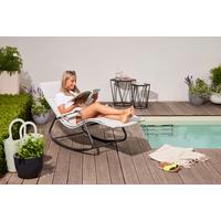 Schaukelliege Metall/Kunststoff/Textil - Grau, KONVENTIONELL, Kunststoff/Textil (57/81/143cm) - Siena Garden