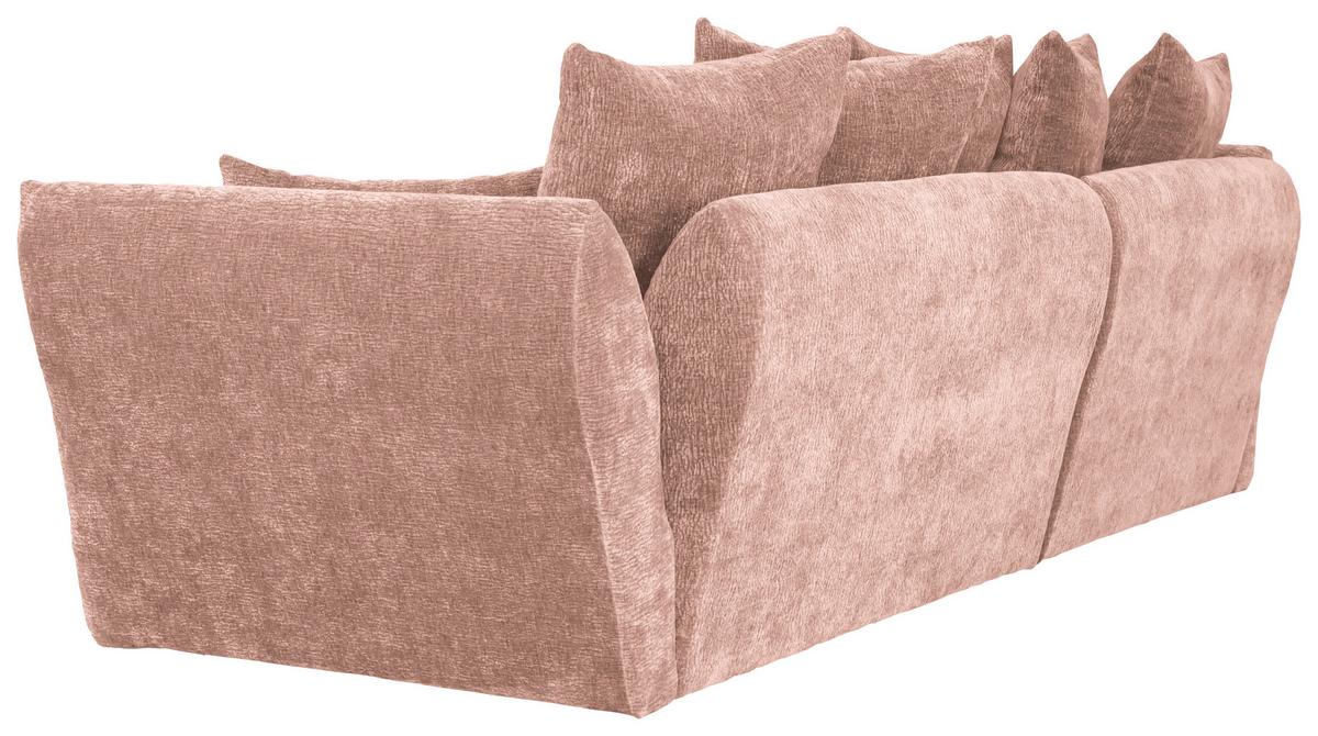 Univerzálna sedačka CAMMELLIO, ružová ženilka, 7 vankúšov - čierna/ružová, Modern, textil (296/75-95/189cm) - Mömax