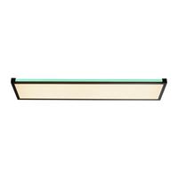 Deckenleuchte Mario L: 100 cm Rechteckig 2-Flammig dimmbar - Schwarz, Design, Kunststoff/Metall (100/25/7,1cm)