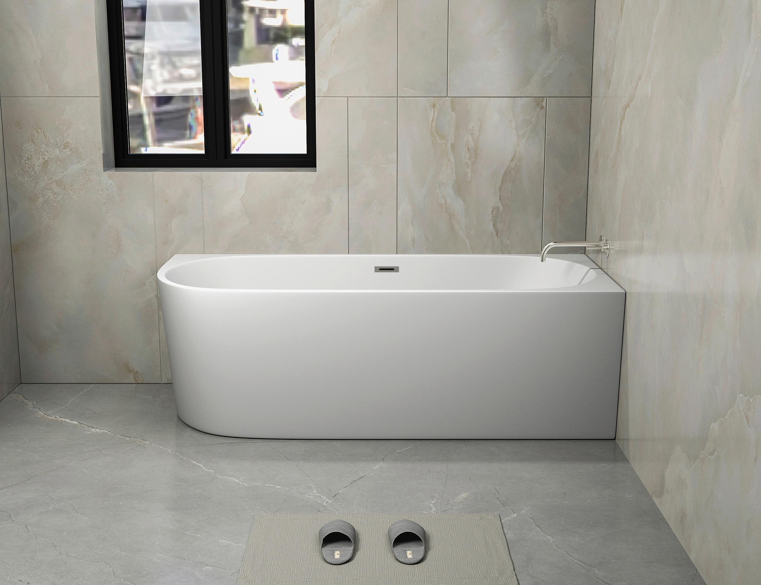 Badewanne Halbfreist. Badewanne Porto - Weiß, KONVENTIONELL, Kunststoff (170/75/60cm) - Sanotechnik