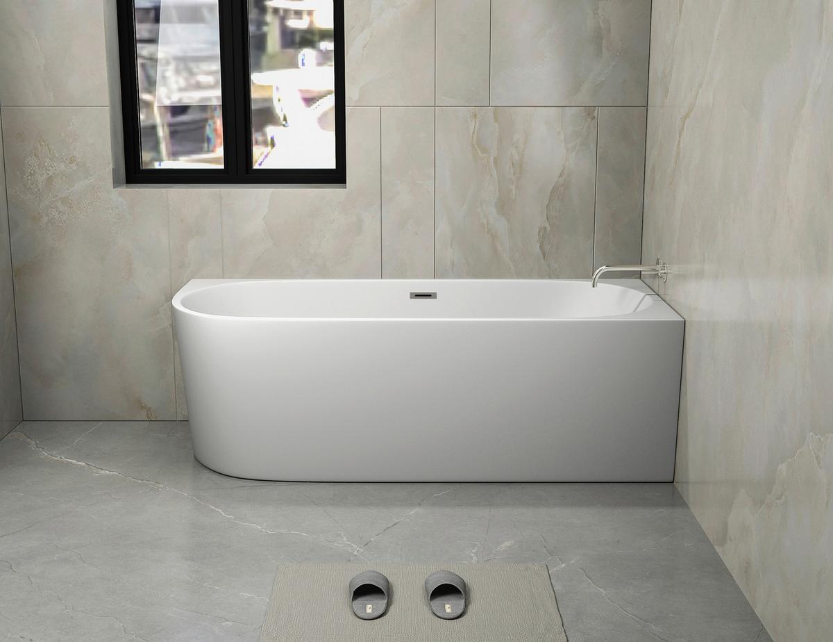 Badewanne Halbfreist. Badewanne Porto - Weiß, KONVENTIONELL, Kunststoff (170/75/60cm) - Sanotechnik
