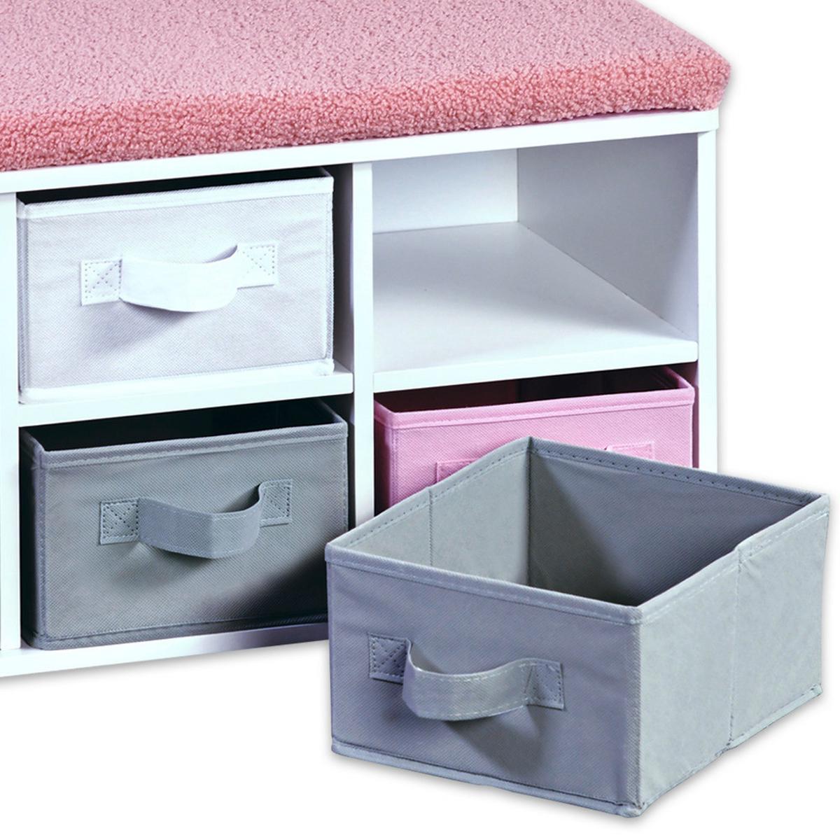Kindersitzbank Mira Mit Sitzkissen U. Boxen, B: 68 Cm - Pink/Hellgrau, Basics, Holzwerkstoff/Textil (68/31/29,5cm) - Kesper