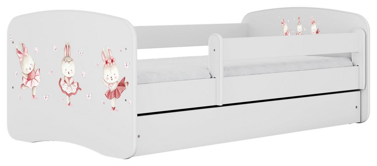 Kinder-/Juniorbett Babydreams inkl. Matratze 80x160 - Birkefarben/Weiß, MODERN, Holz/Holzwerkstoff (80/160cm) - MID.YOU